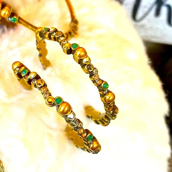 Brighton CRYSTAL PALACE Green/Gold/Crystal Necklace Bracelet Earrings set
